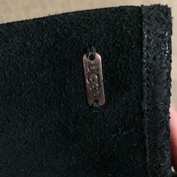 UGG Suede Fur Black Wedge Boots - Picture 4 of 7